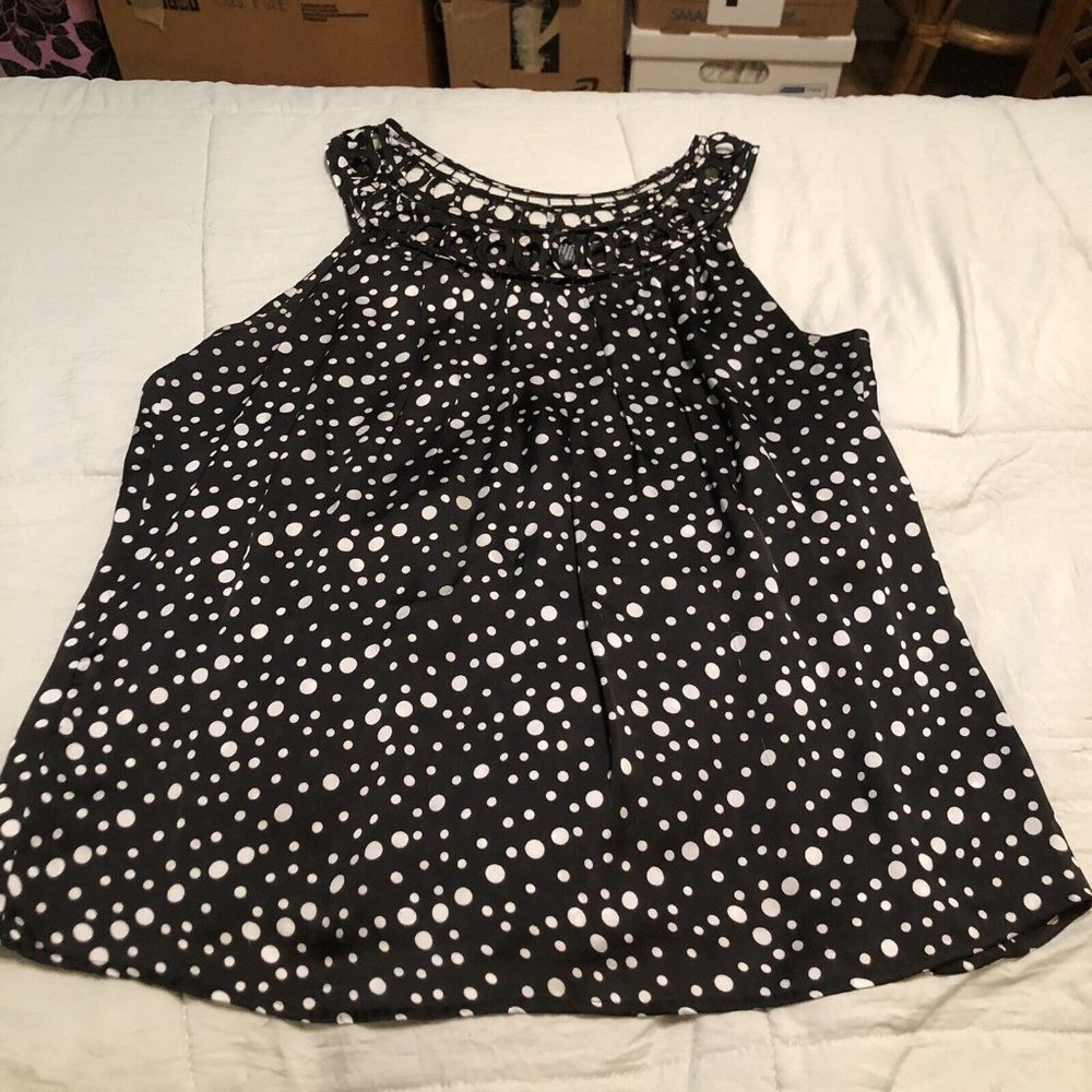 new direction womens sleeveless tank cut out neck design petite size PL - Picture 1 of 9